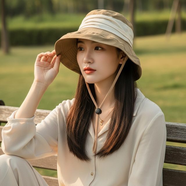 모리스 여성용 버킷햇 사파리 벙거지 챙모자 브라운