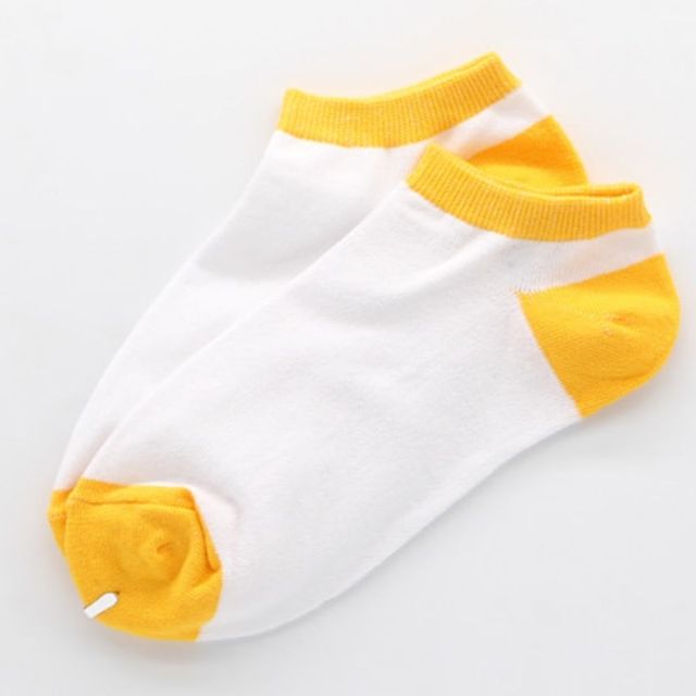여자 앞뒷쿰치 예쁜 칼라 색상 발목 흰노 양말 1켤레