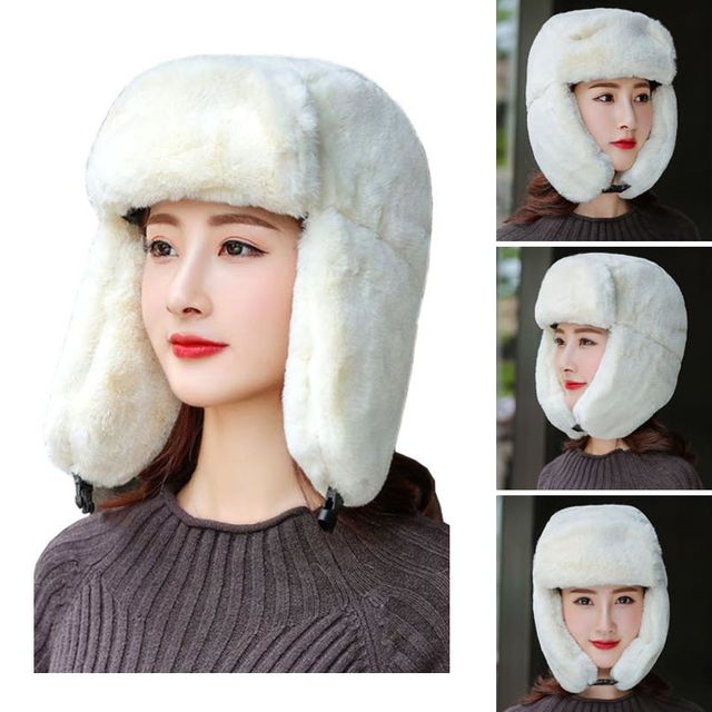겨울모자 온도상승 보송보송 방한 여성 털모자