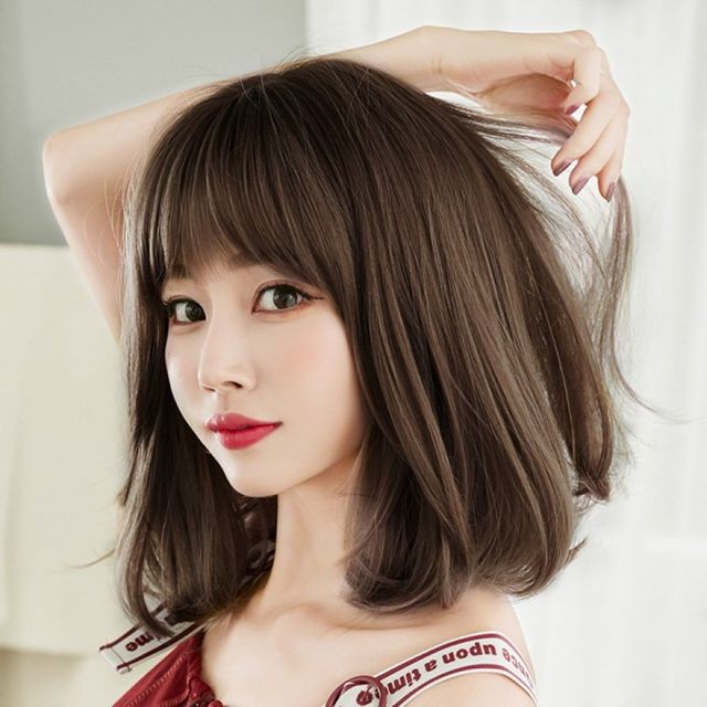 여성용 중간길이 C컬 헤어피스 통가발 스타일