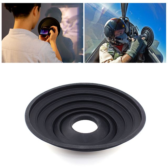 카메라 반사 방지 후드 스커트 렌즈 커버 박물관 유리 DSLR