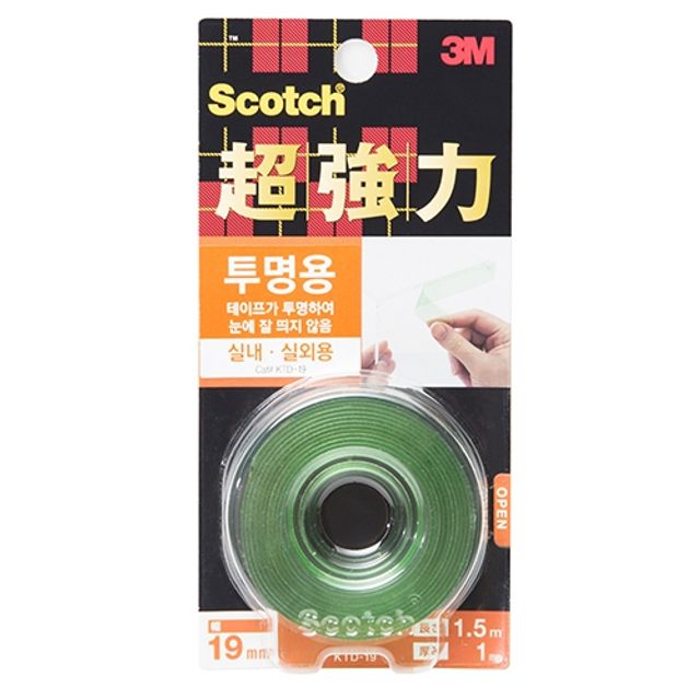 3M 초강력양면테이프 투명 JT240037609 1EA - 깔끔한 마감