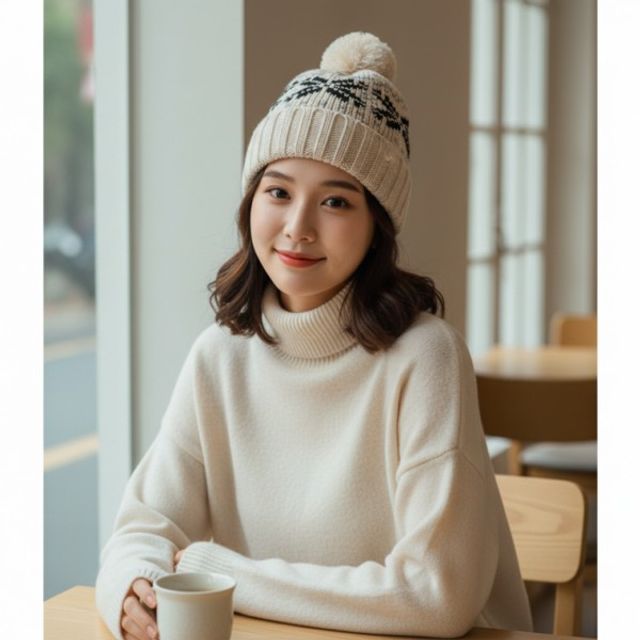 여성 털비니 방울 니트 모자 데일리 방한용품 귀여운 겨울