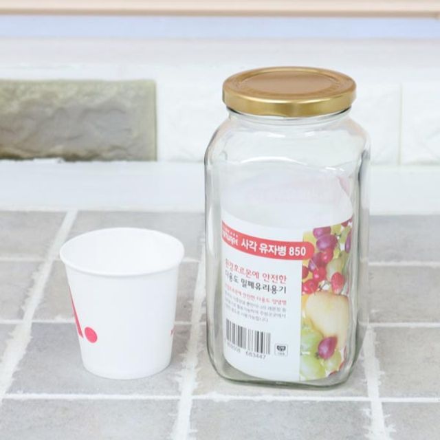 사각유자 850ml 보관용기 유리용기 유리병 주방용품