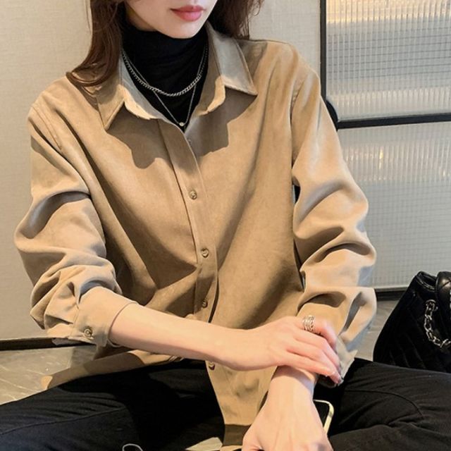 코듀로이셔츠 여성블라우스 골지남방
