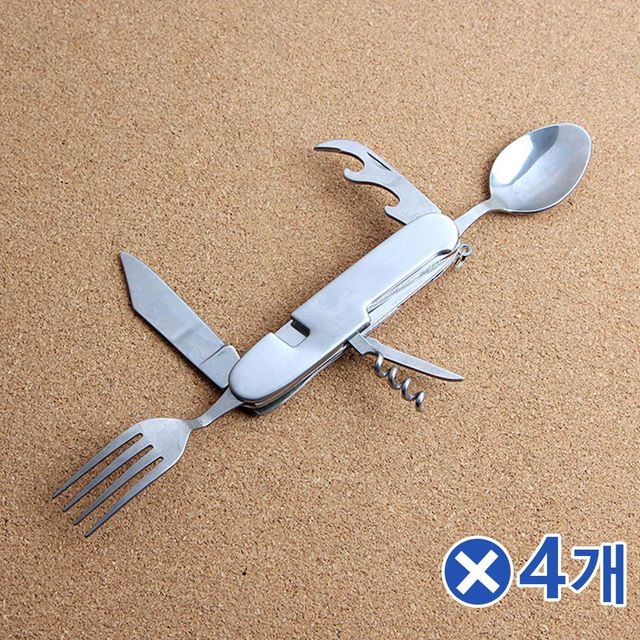 TBZ 캠핑식기 수저포크 멀티툴x4개 레스토랑포크 디너포크