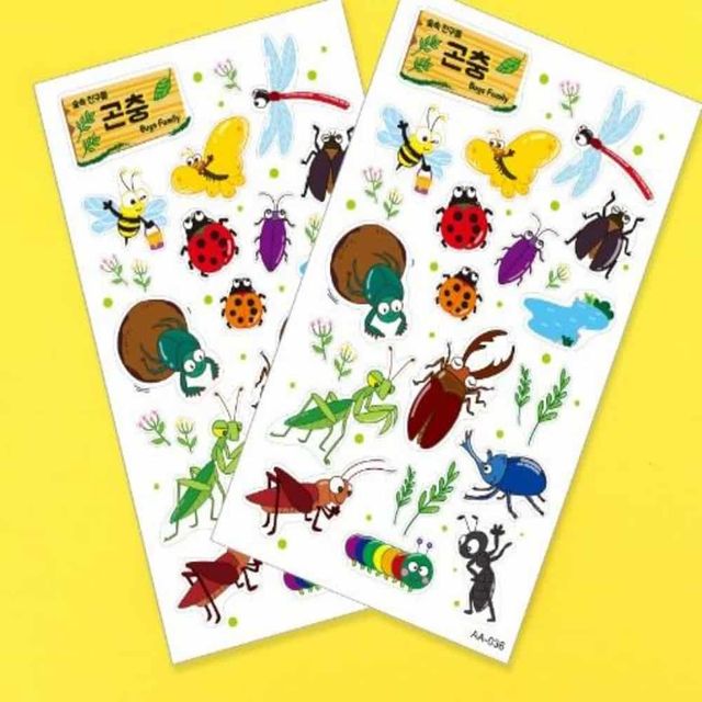 곤충 스티커 (2매입) 포인트스티커 냉장고스티커 데코스티커