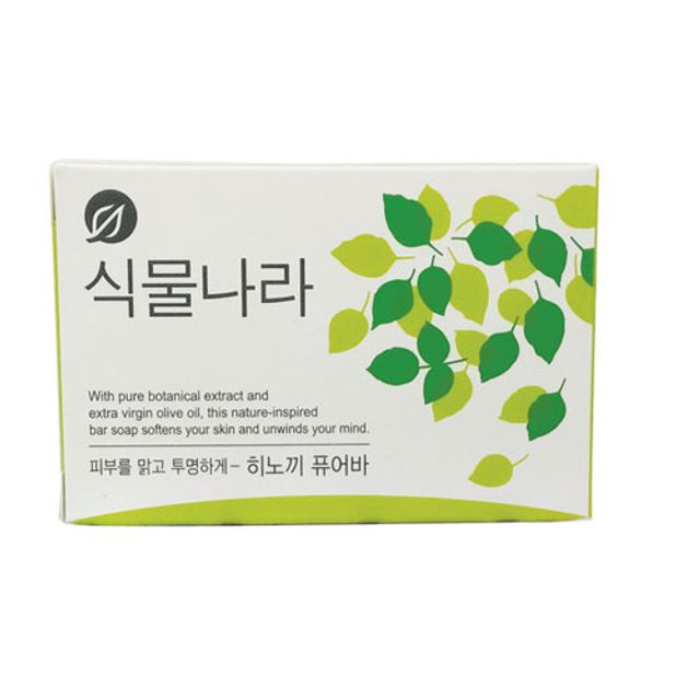LION)식물나라비누(히노끼퓨어바/1입)-박스(80개입)