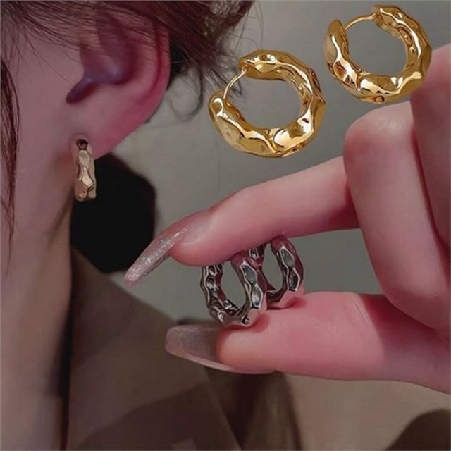 데일리 여성 원터치 귀걸이 볼드 여성 링 귀걸이 굵은 꼬임