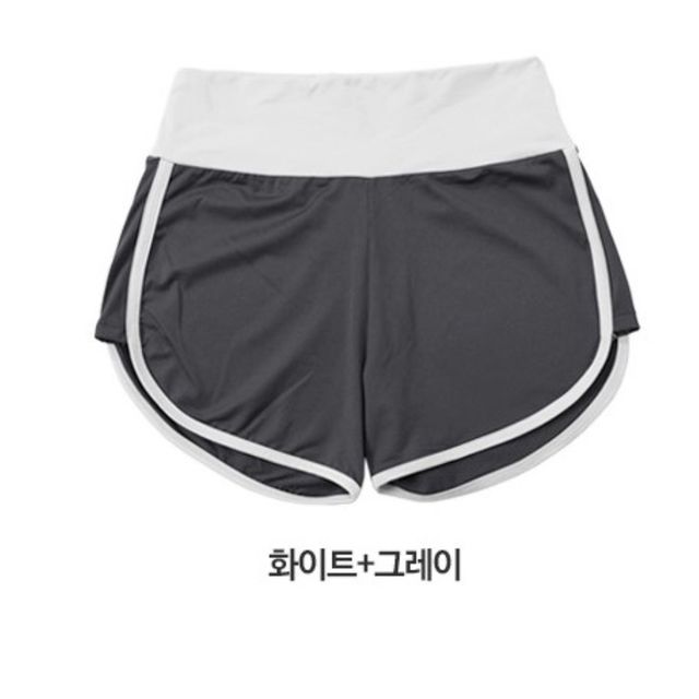 여성 요가웨어 레쉬가드 운동복 3부바지 화이트그레이