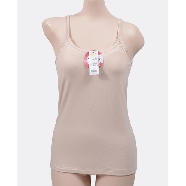 카밀라 면 따뜻한 기모 캡 끈런닝 여자 런닝 레이어드