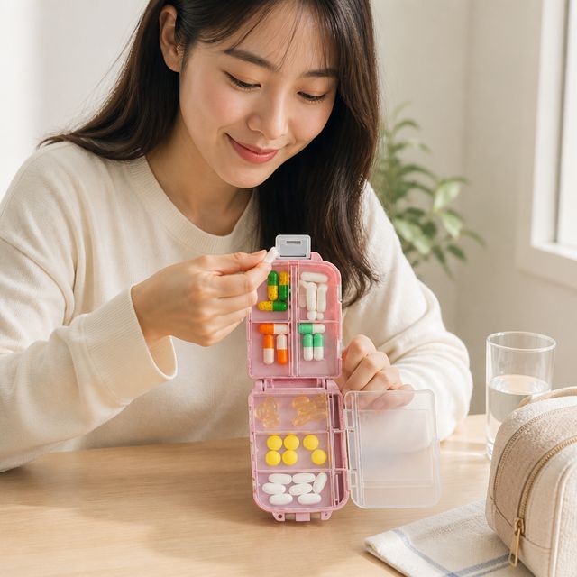 컬러 휴대용 보관함 여행용 케이스