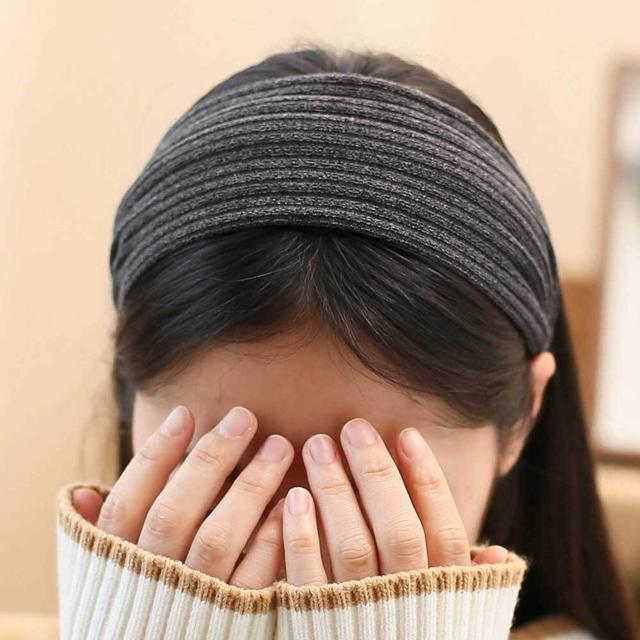 그레이 밴드 골지 헤어 머리띠 여성 패션 헤어밴드