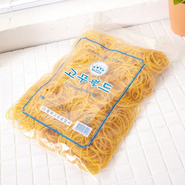 왕자 노랑고무줄(330g) 포장고무줄 고무줄끈 다용도고무줄 포장용고무줄