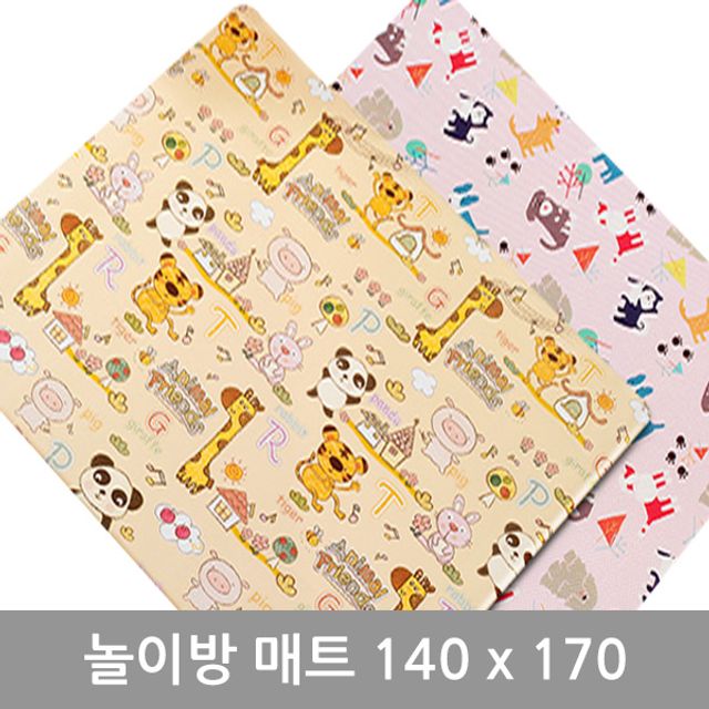 혜명몰 양면놀이방매트(140x170) 층간소음방지매트 PVC놀이매트 거실놀이매트 양면매트 충격흡수매트