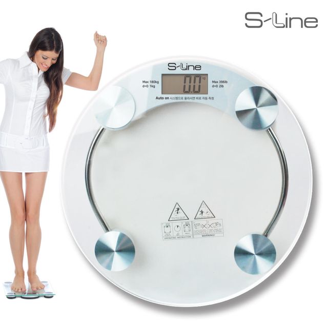 고급형 디지털체중계/누드타입/강화유리/LCD창/180KG