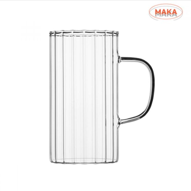물결머그컵 유리컵 찻잔 유리잔 머그잔 카페 내열 예쁜 430ml 2P