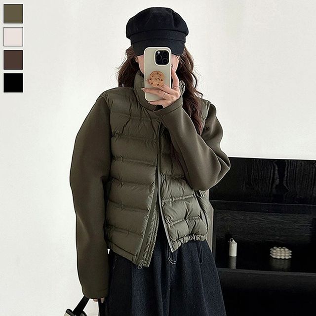 여성 조끼 일체형 패딩 점퍼 집업 겨울 아우터 4색