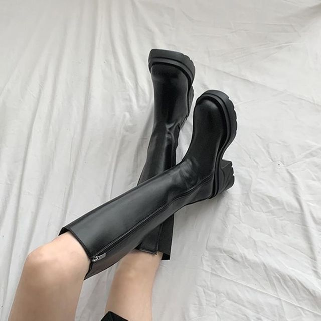 워커부츠 롱구두 통굽 발목 로우힐 부츠힐 부티 신상