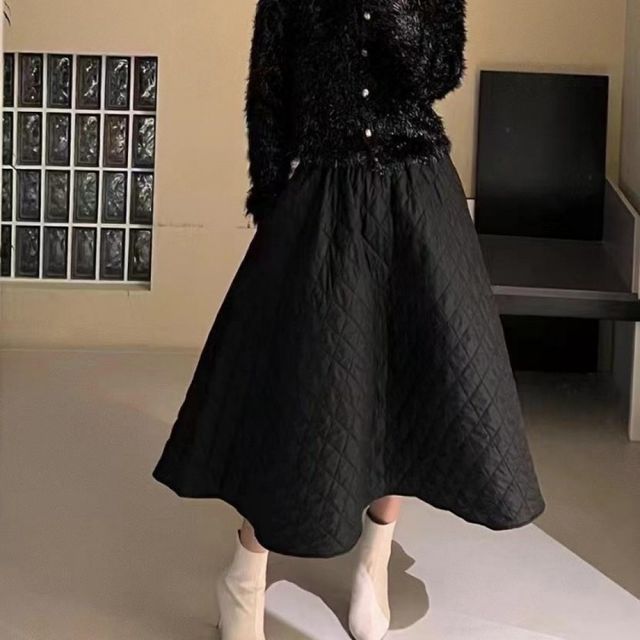 롱패딩 여성용 겨울용 보온 스커트