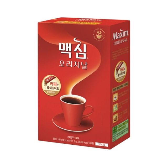 맥심무설탕블랙커피 오리지널 100T 믹스 스틱