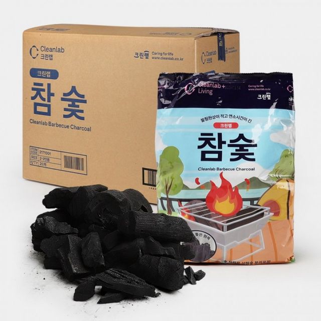 구이용 참숯 바베큐 숯 1박스 600g 20입