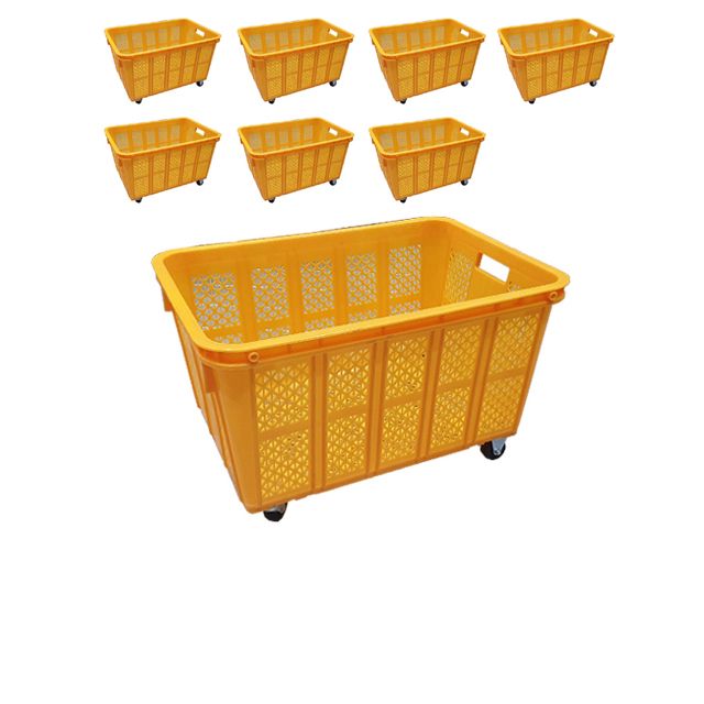 바퀴는 있고 철고리가 없는 136L 운반상자 X 8개입