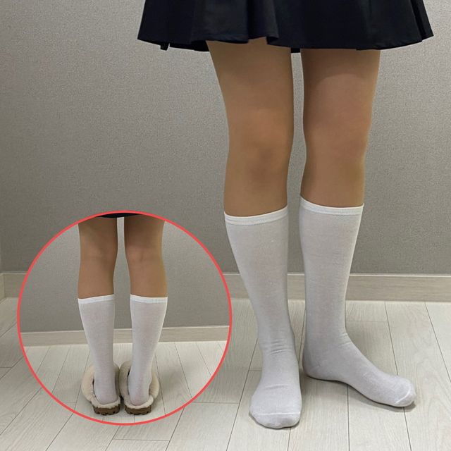 사계절 데일리 무지 니삭스 무릎양말 화이트