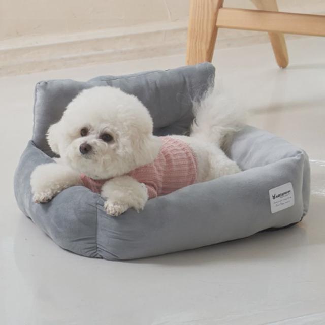 강아지 극세사 카시트 중형 1P 차량 쿠션 방석 여행
