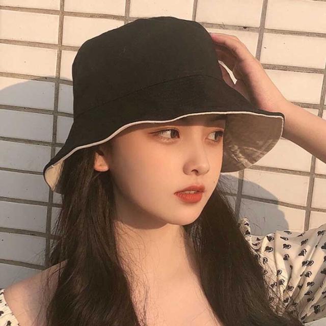남녀공용 양면 배색 버킷햇 벙거지 모자 선캡 겸용