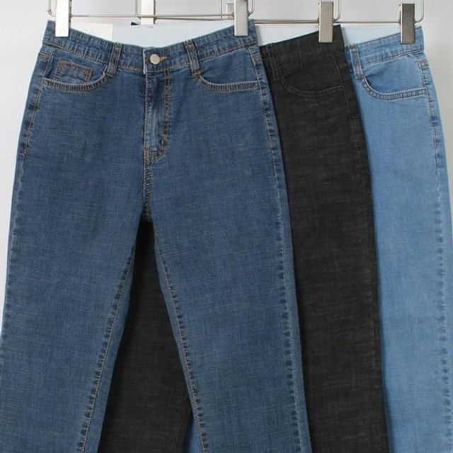 빅사이즈 307P637S 슬림 일자 데님 의류 데일리