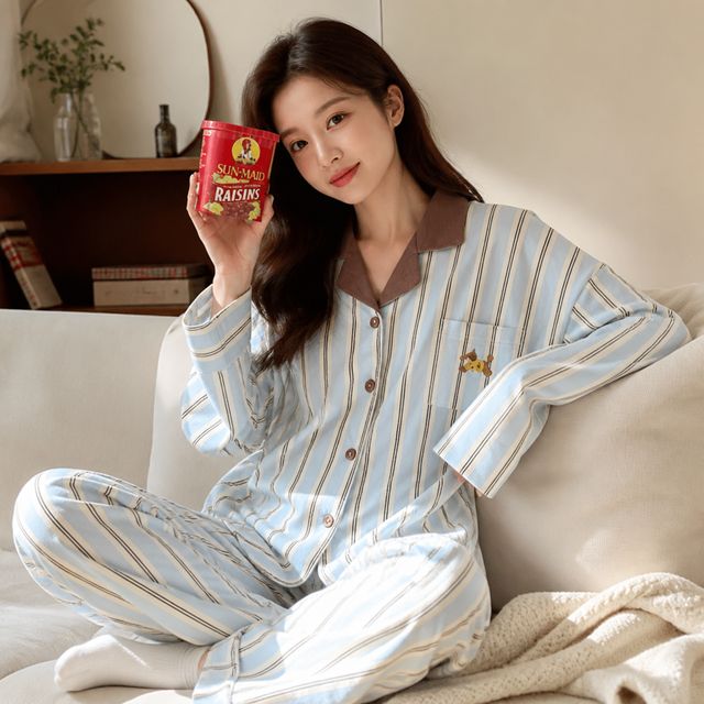여성 실내복 라운지웨어 초코퍼피 잠옷 홈웨어 홈웨어룩