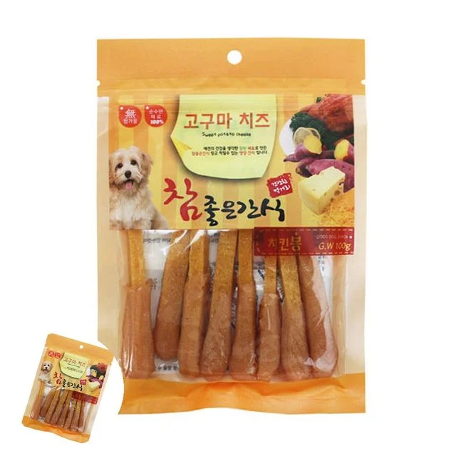 강아지닭고기간식 애견영양간식 고구마치즈 치킨봉 120g 강아지 간식