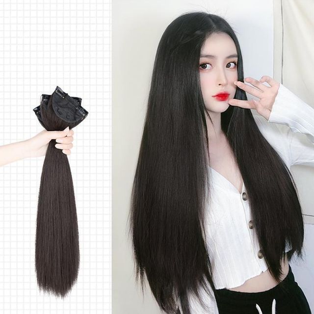 4컬러 고열사헤어 생머리 원터치 부분가발 3피스