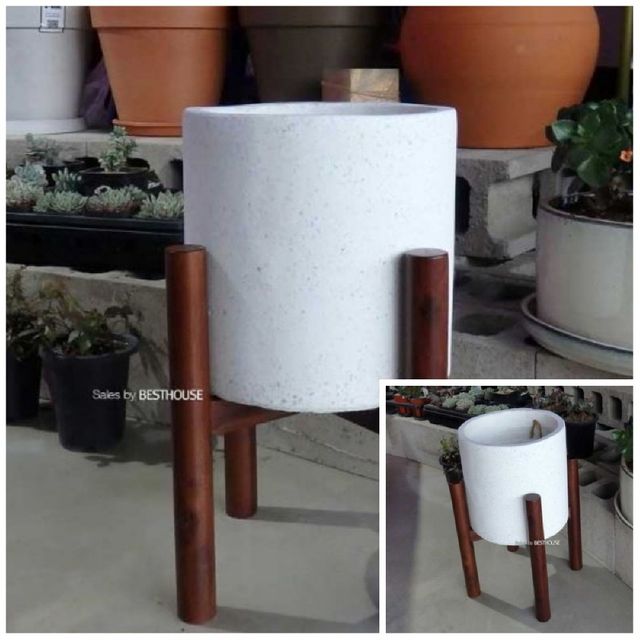 2개셋 시멘트 화분 진그레이 원통형 25x25 30x30cm 원형화분 식물화분 베란다화분 옥상화분