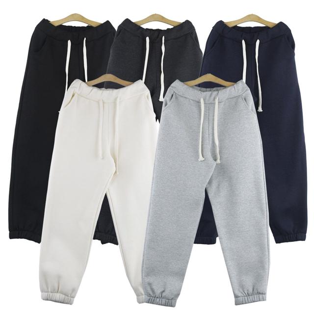 따뜻 베이직 무지 기모 겨울 데일리 조거트레이닝바지