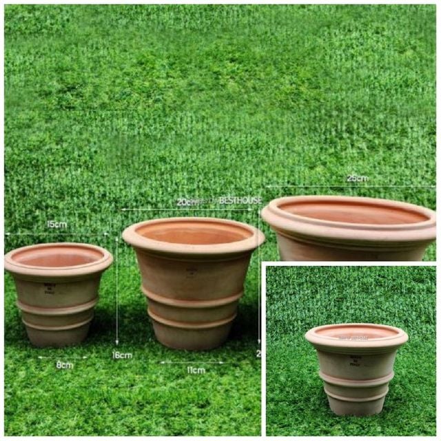 이탈리아 LS Roc수제 토분 더블링 25x20cm 인테리어화분 원형화분 식물화분 베란다화분