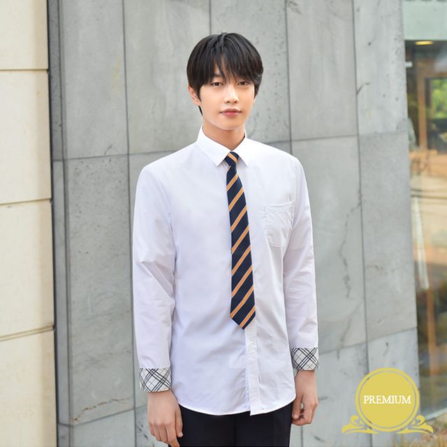 (빅사이즈) 프리미엄 남성 화이트셔츠(그레이) ~6XL