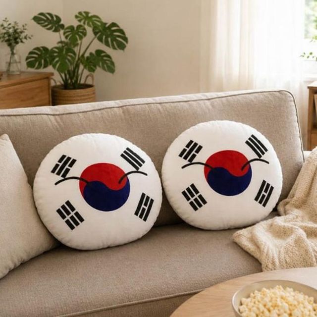태극 원형쿠션 홈패브릭 미니 소프트 홈직관 응원 방석