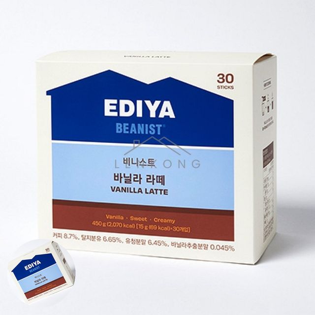 회사간식 일회용커피 이디야 바닐라라떼 17.5gx30T