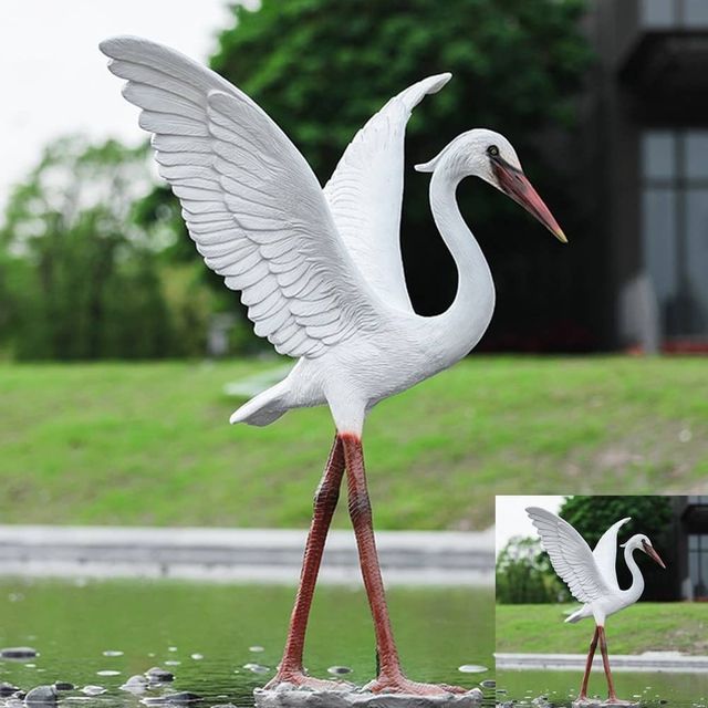 백로 모형 F 베란다정원꾸미기 전원주택정원 예쁜정원꾸미기 베란다연못 초등학교정원