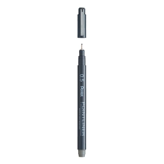 혜명몰 펜텔 포인트라이너 회색 0.5MM S20P-5N - 타 (12개입) 검정싸인펜 다용도 검정수성펜 다용도사인펜