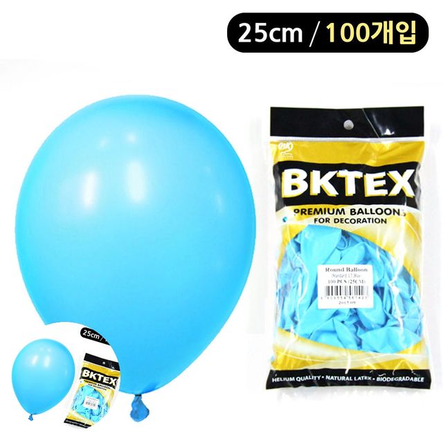 생일이벤트풍선 이벤트풍선 라이트블루 풍선 일반 라운드 25cm 100개입