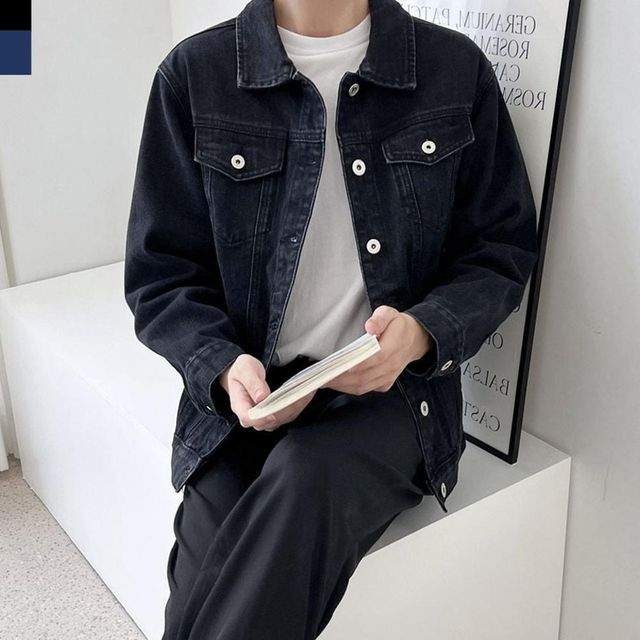 남성 기본 청 재킷 상의