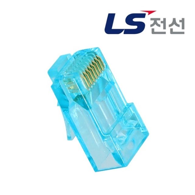 모듈러 플러그 RJ-45 커넥터 CAT.6 UTP EZ 100개 블루