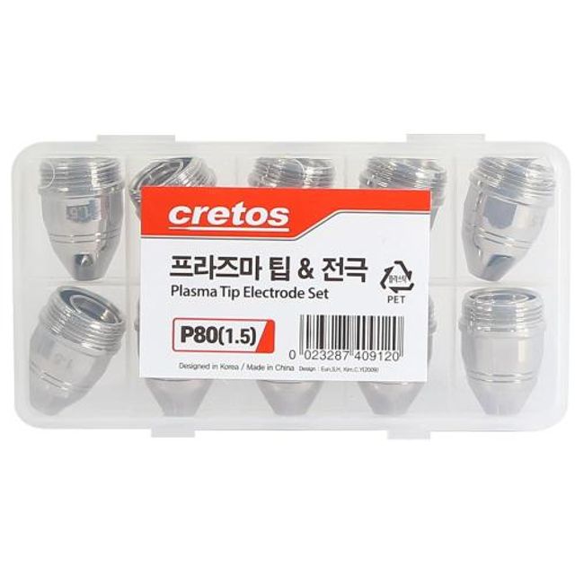 CRETOS 용접부품(CG) 프라즈마팁-전극 P-80(1.5) 10조