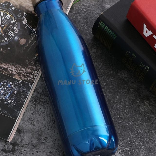보냉물병 보온물통 유광 보온병 500ml 블루