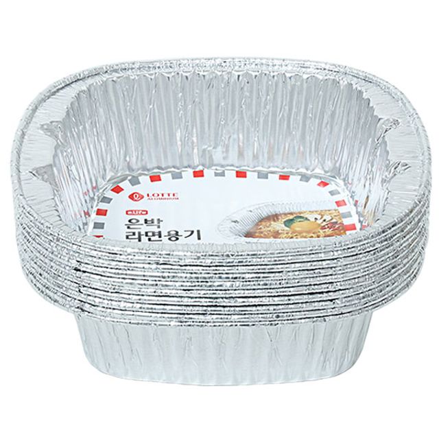 롯데 은박 라면용기 10P 일회용 식품 용기 포장