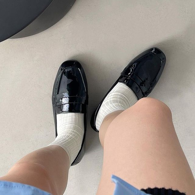 플랫 신발 단화 여자로퍼 스타일 캐쥬얼화 통굽단화