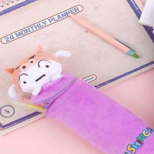 흰둥이 필통 부드러운필통 귀여운필통 예쁜문구 원형필통